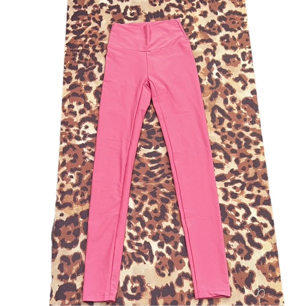 SKATIE Cece Pink High Waisted Yoga Pants Leggings - Picture 4 of 6